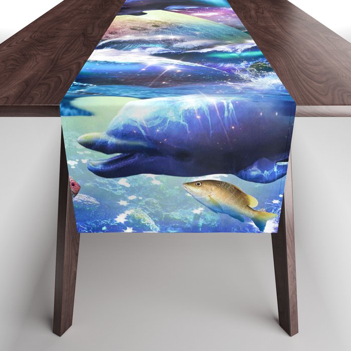 Galaxy Dolphin - Dolphins In Space Table Runner
