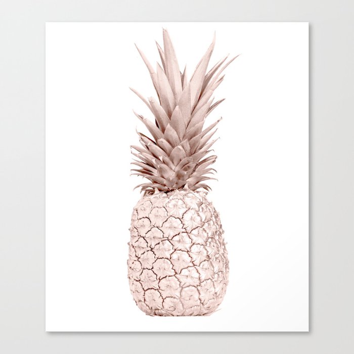 Pineapple Rose Gold Canvas Print