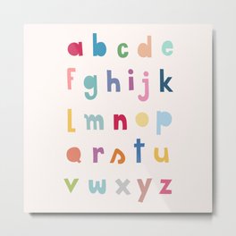 ABC alphabet art Metal Print | Gift, Letters, Learning, Kids, Curated, Colors, Alphabet, Papercut, Font, Graphicdesign 