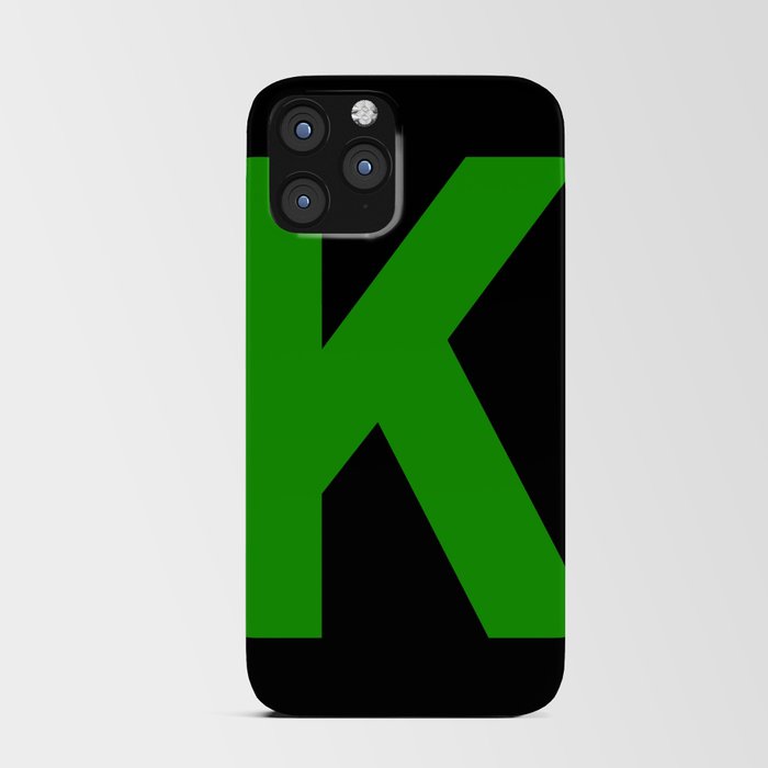 Letter K (Green & Black) iPhone Card Case