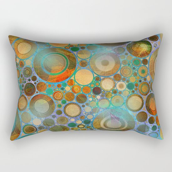 Abstract Circles Pattern Rectangular Pillow