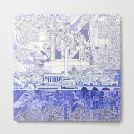 washington dc city skyline Metal Print | Architecture, Collage, Abstract, Digital 