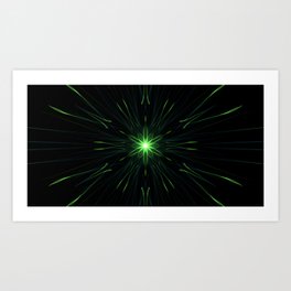 Green Lantern Art Print | Neon, Flower, Graphicdesign, Wallpaper, Greenlantern, Abstractart, Colorful, Pattern, Kaleidoscope, Star 
