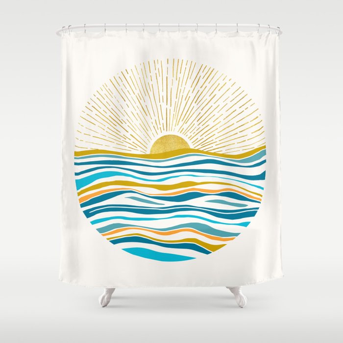 Sunrise At Sea Abstract Landscape Shower Curtain