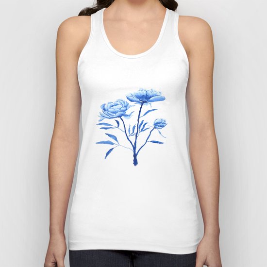 Blue peony 2 Unisex Tank Top