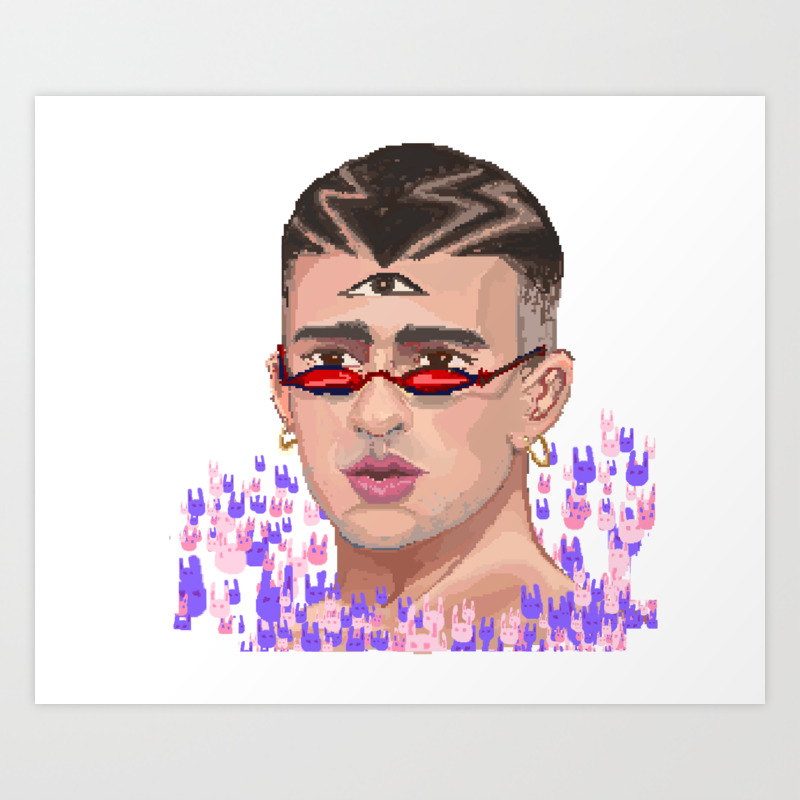 Bad Bunny Portrait Art Print By Cobito Society6