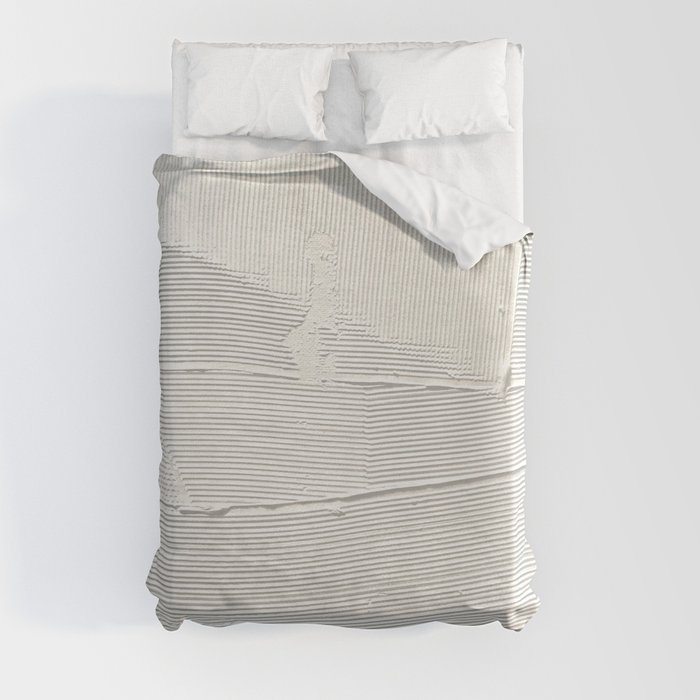Relief [1]: an abstract, textured piece in white by Alyssa Hamilton Art Duvet Cover