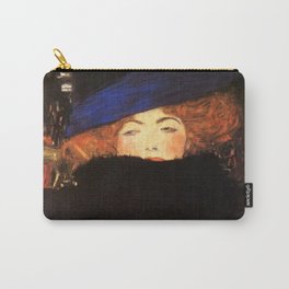 Gustav Klimt Lady With Hat And Feather Boa Carry-All Pouch