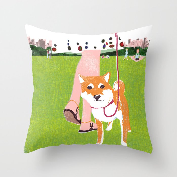 shiba inu throw pillow