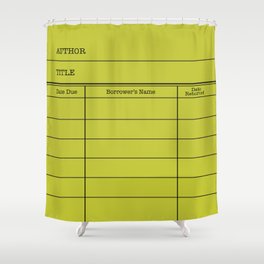 LiBRARY BOOK CARD (lime) Shower Curtain