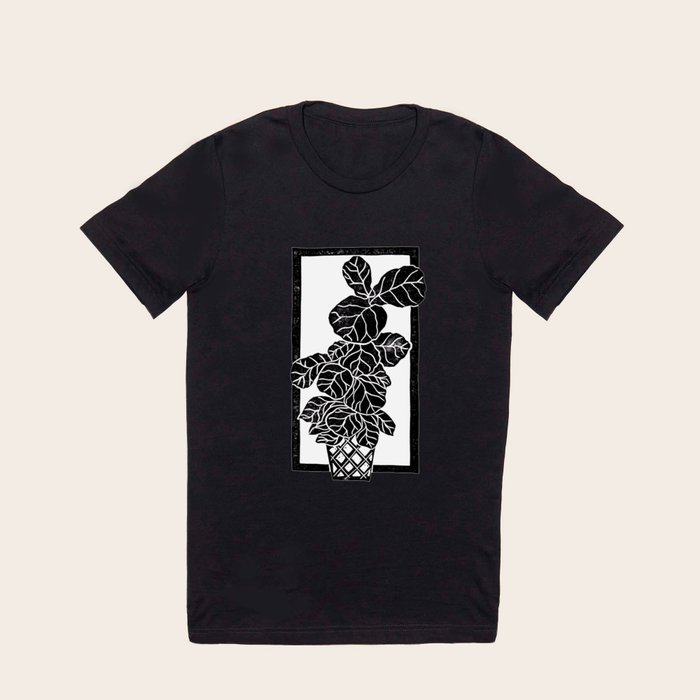 Fiddle Leaf Fig Block Print T Shirt