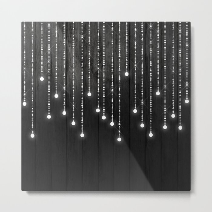 Fairy Lights on Wood 04 Metal Print