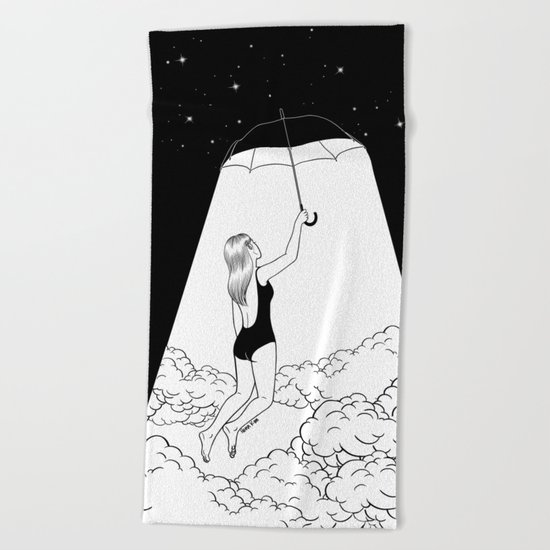 Fly me to the moon Beach Towel