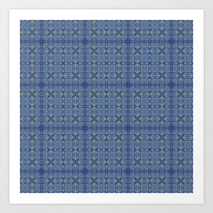 Starry night tartan pattern Art Print