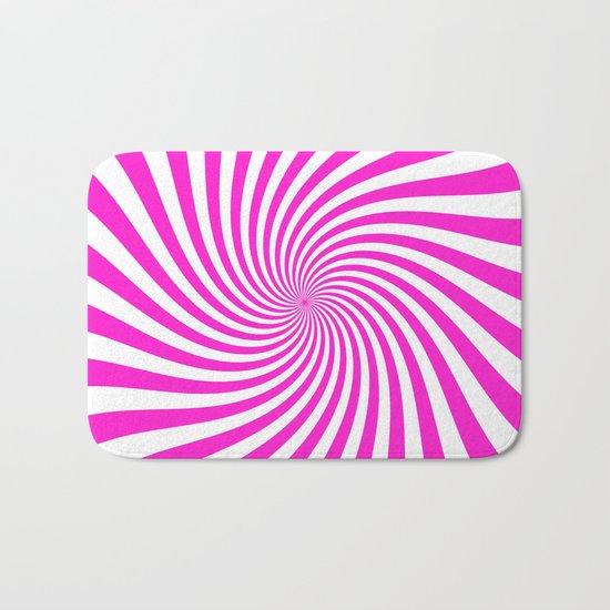 Swirl (Hot Magenta/White) Bath Mat