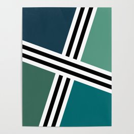 Abstract geometry - green and blue Poster