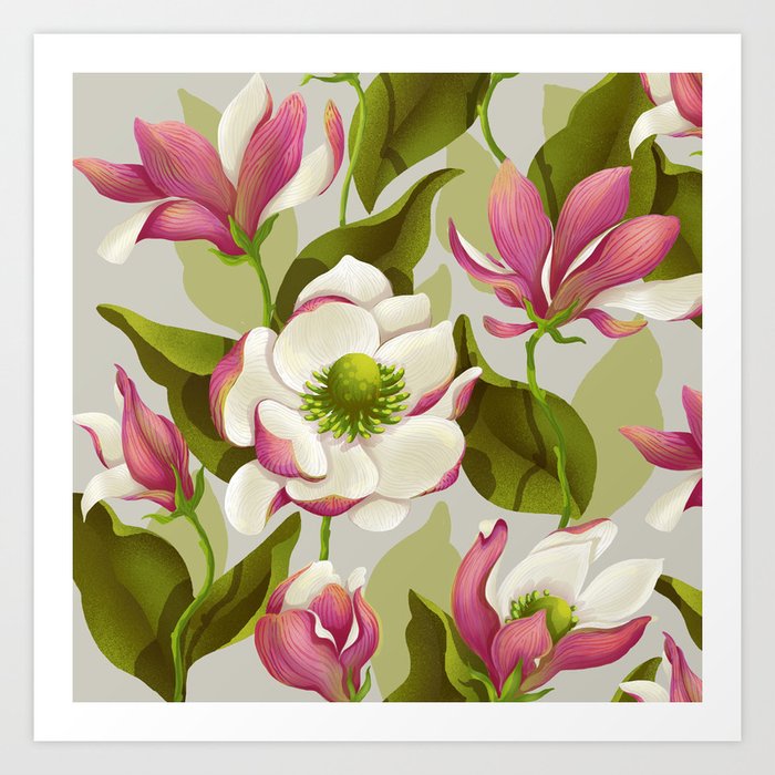 magnolia bloom - daytime version Art Print