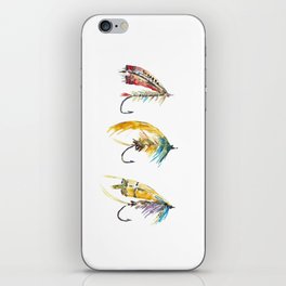 Fly Fishing lure watercolor iPhone Skin