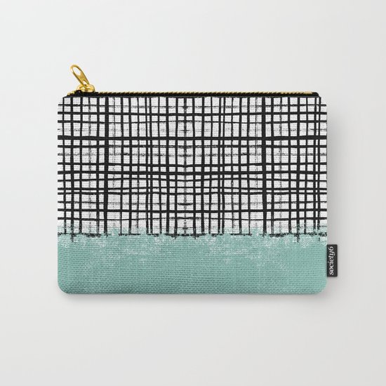 Mila - Grid and mint - paint, art, artist cell phone case, grid phone case Carry-All Pouch