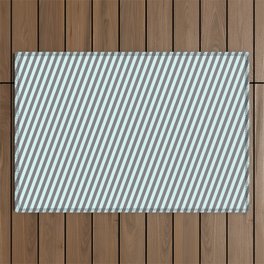 [ Thumbnail: Light Cyan & Gray Colored Lined/Striped Pattern Outdoor Rug ]