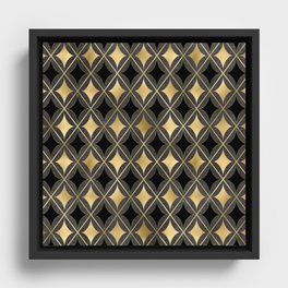 Beautiful Black And Gold  Pattern Framed Canvas