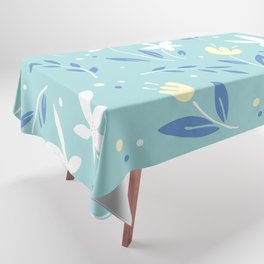 sea kiss floral blue summer flowers pattern Tablecloth