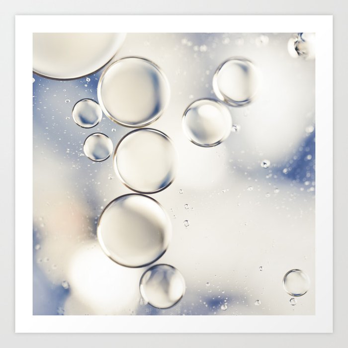 pearlescent water droplets Art Print