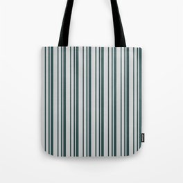 [ Thumbnail: Light Grey & Dark Slate Gray Colored Lines/Stripes Pattern Tote Bag ]