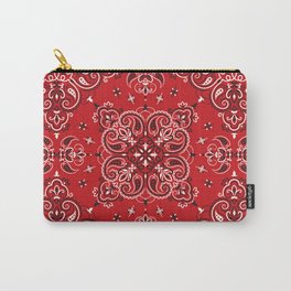 Seamless pattern red ornament paisley bandana print Carry-All Pouch