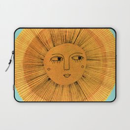 Sun Drawing Gold and Blue Laptop Sleeve