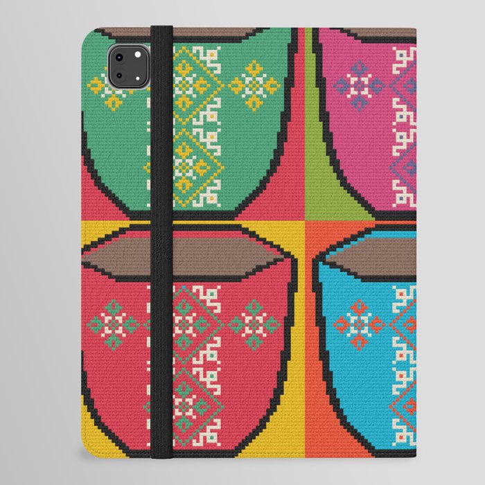 Coffee Cups - Palestinian Tatreez Pop Art iPad Folio Case
