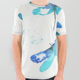 Watercolor Dragonflies 3. All Over Graphic Tee