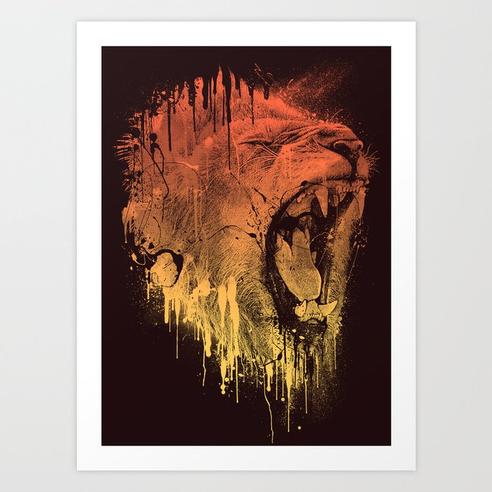 FIERCE LION Art Print