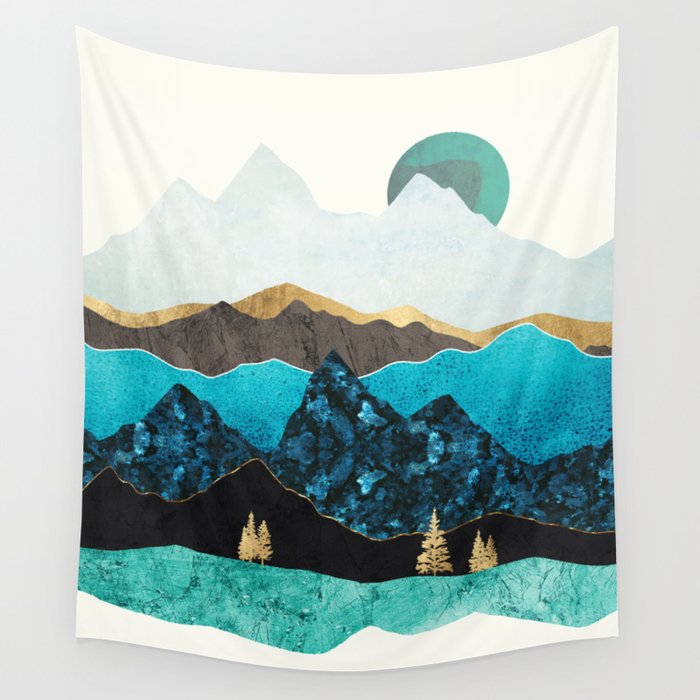 Teal Afternoon Wall Tapestry