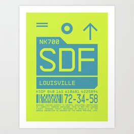 Luggage Tag C - SDF Louisville Kentucky USA Art Print