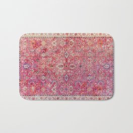 N45 - Pink Vintage Traditional Moroccan Boho & Farmhouse Style Artwork. Bath Mat | Inspiration, Bohemien, Boho, Moroccan, Curated, Ethnic, Art, Decoration, Traditional, Graphicdesign 