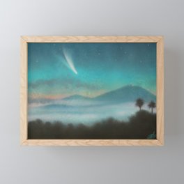 Incoming Fog with Comet  Framed Mini Art Print