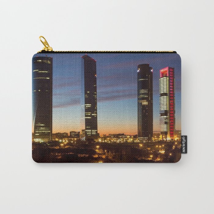 Spain Photography - Four Tall Buildings In Downtown Madrid Carry-All Pouch