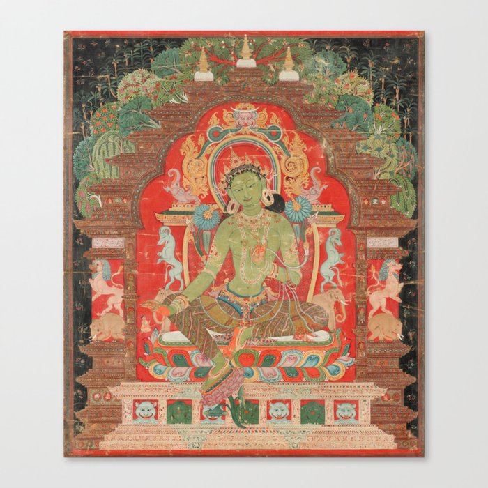 Green Tara 13th Century Tibetan Art Canvas Print