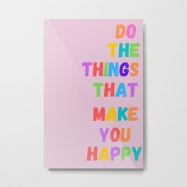 Happiness Quote Print | Motivational Quotes Poster | Happy Inspirational Saying | Wall Art Prints  Metal Print
