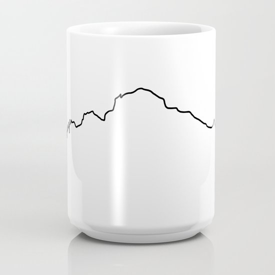Kanchenjunga Art Print White Background Black Line Minimalist Mountain Sketch Coffee Mug By A88mountainstate Society6