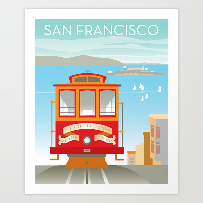 San Francisco: Hyde Street Cable Car Art Print