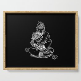 Meditation Robot Monk Minimalist by Tobe Fonseca Serving Tray