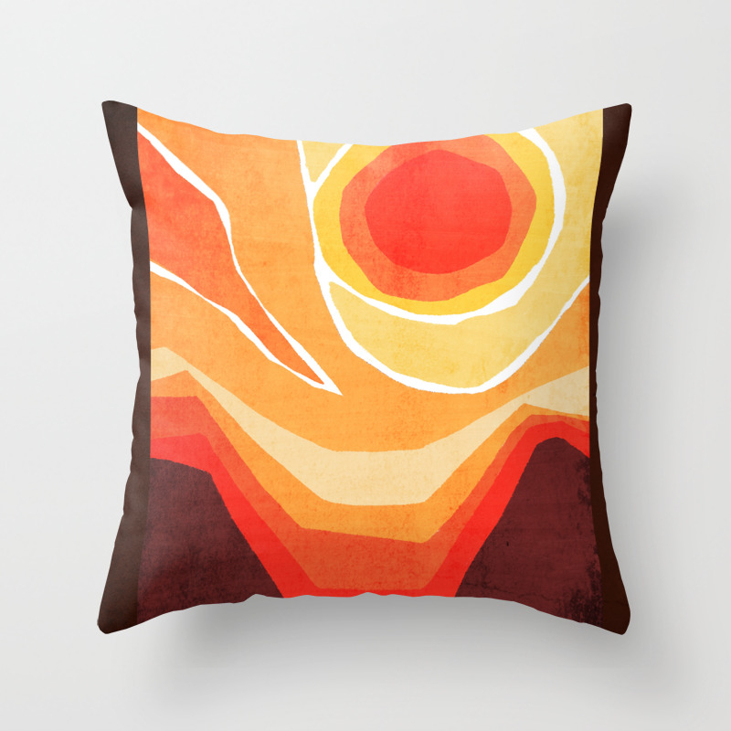 Modern Mid Century Desert Sunset Throw Pillow By Sunnybunny Society6