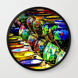 Talavera Pottery Jars for Sale in New Mexico Wall Clock