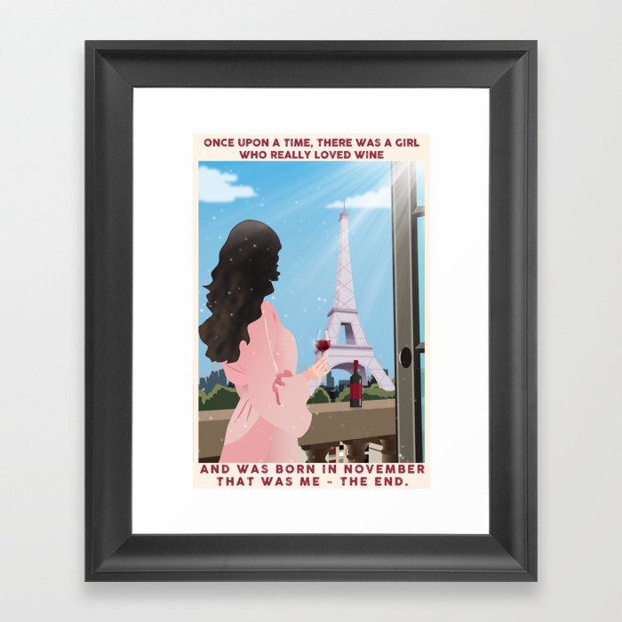 Girl Loved Wine Framed Art Print