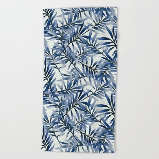 Indigo leaves Beach Towel