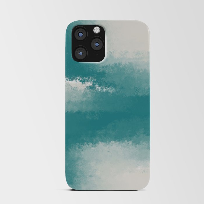 The Call of the Ocean 1 - Minimal Contemporary Abstract - White, Blue, Cyan iPhone Card Case