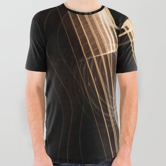 Echo of the Invisible World Inspirational Bass Guitar Abstract Portrait All Over Graphic Tee