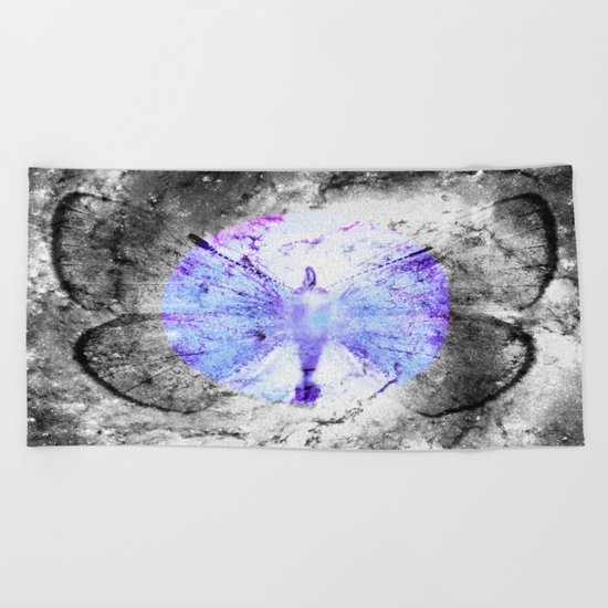 Celestial Butterfly Pop of Color Periwinkle Beach Towel